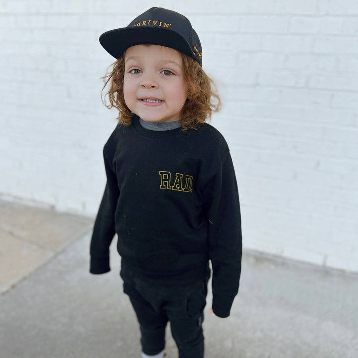 Rad Kids Crew Sweatshirt (Black): Black / 5/6