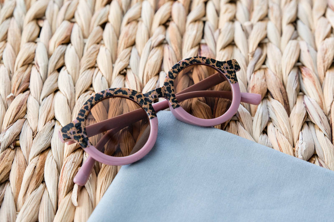 Toddler & Kid Retro Sunglasses : Purple Cheetah