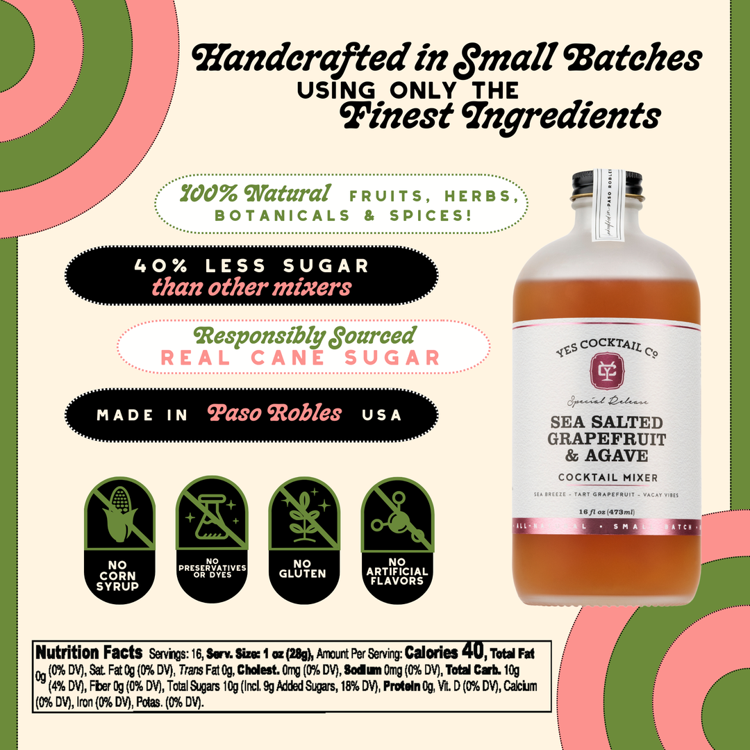 Sea Salted Grapefruit & Agave Cocktail Mixer