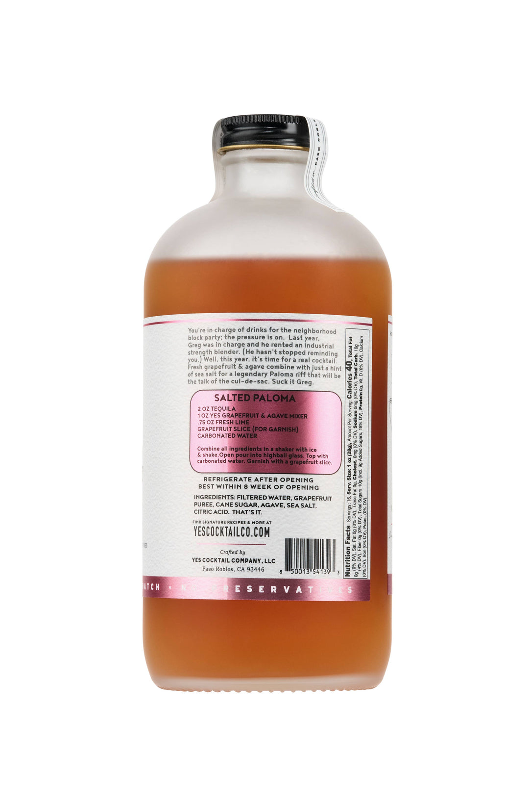 Sea Salted Grapefruit & Agave Cocktail Mixer