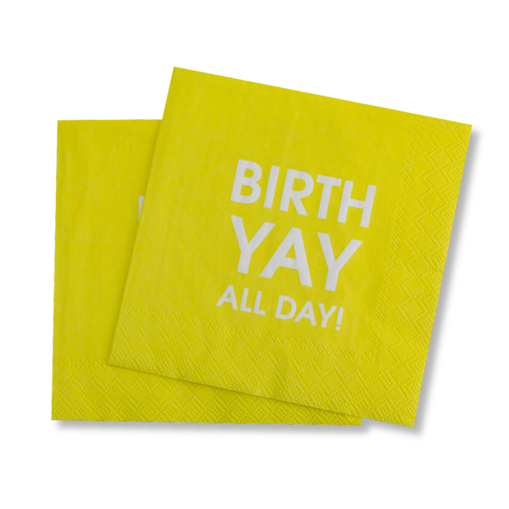 BirthYay All Day -  Yellow Cocktail Napkins