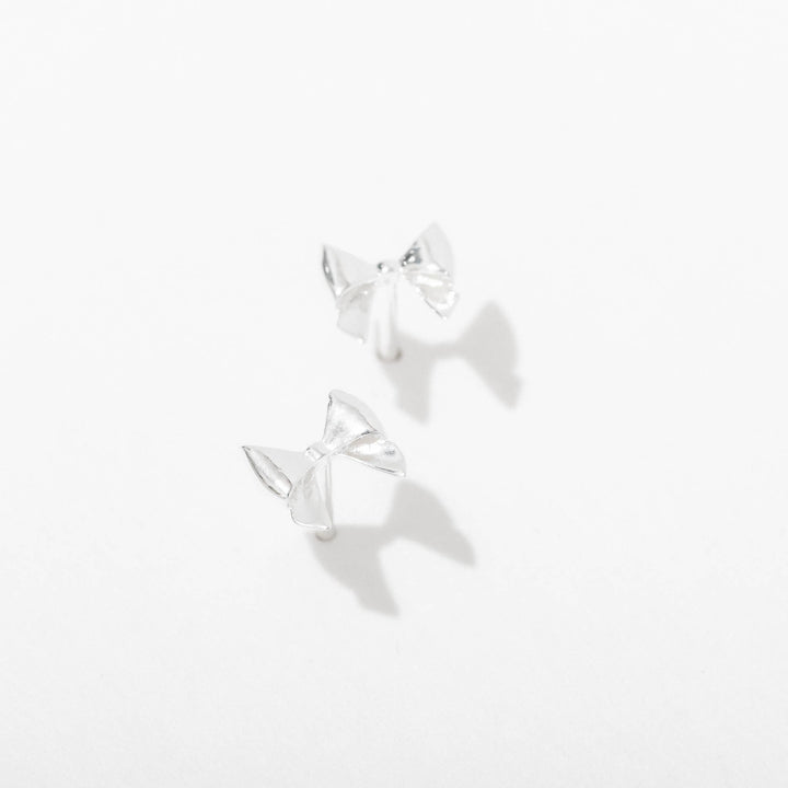 Bow Gold Plated or Sterling Silver Stud Earrings - On Sale : Gold Plated