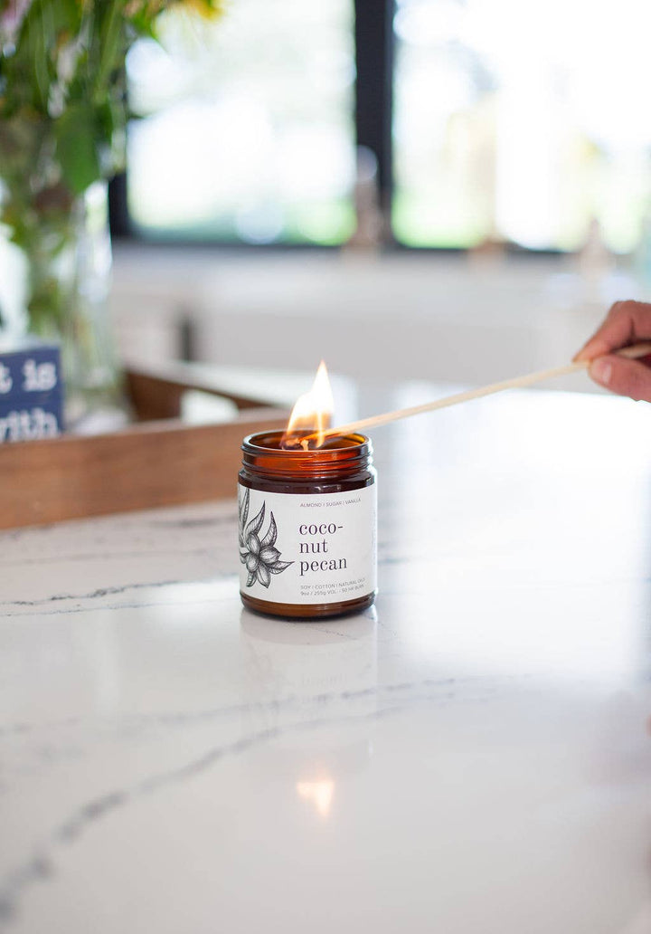 Coconut Pecan - 9 oz Soy Candle - Holiday