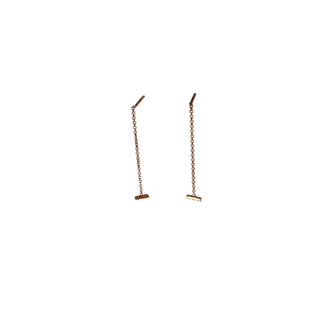Gold Plated Black Stone Bar Threaders